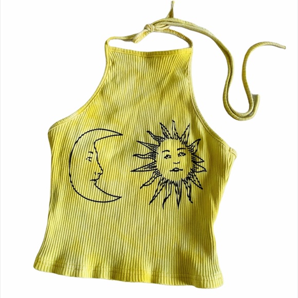 SHEIN Tops - Sun And Moon Yellow Summer Halter Top Size S